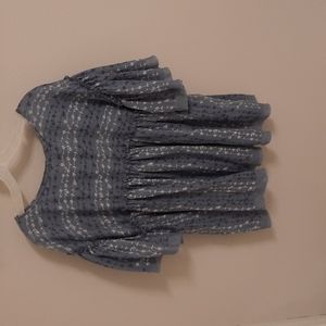 Blue floral ruffle top